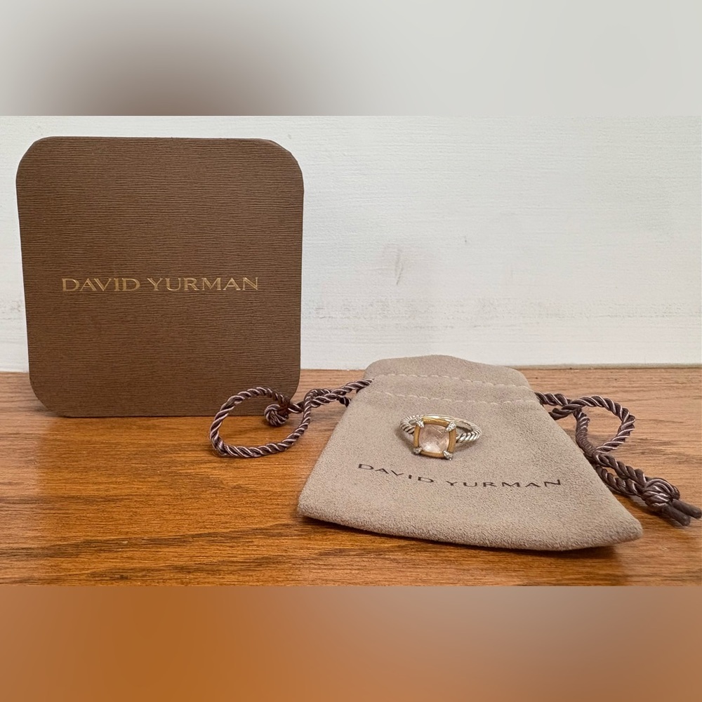 David Yurman Petite Chatelaine® Ring 18K Rose Gold, Morganite & Diamonds